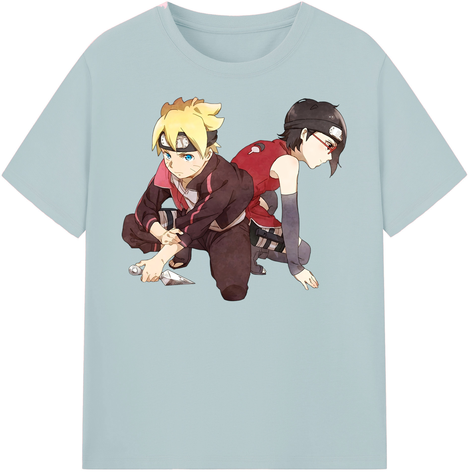 （画像用） NARUTO -ナルト- うちは サラダ Uchiha Sarada 綿100％半袖Tシャツ（フロントプリント）